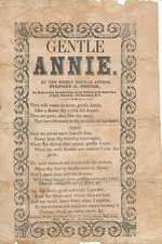"Gentle Annie" - Broadside with Lyrics to Stephen Foster's Song