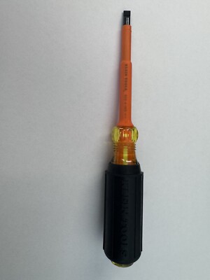 Klein Tools 602-4-INS Insulated Cabinet-Tip Heavy-Duty Round-Shank Screwdriver