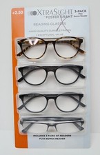 4 Pack Foster Grant XTRA SIGHT Mackie  Pacey Reading Glasses 2.50