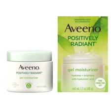 Aveeno Positively Radiant GEL CREAM MOISTURIZER Dry Skin Lotion Hyaluronic Box