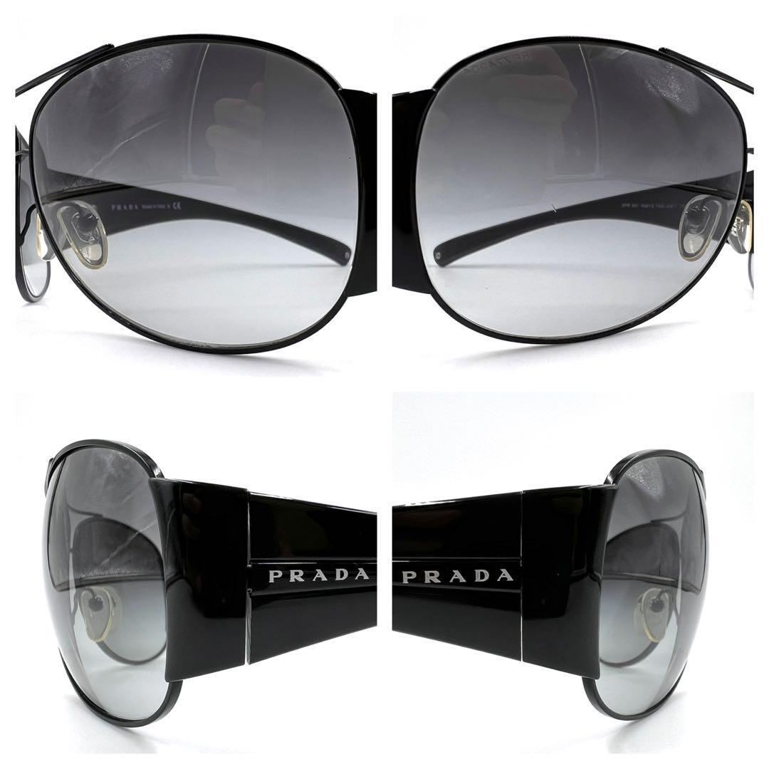 PRADA SPR64I Shield Sunglasses Unisex  Made In Italy Authentic No Case Prada Sunglasses Black Non-prescription SPR64I Full Rim  main image 2