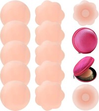Silicone Nipple Covers, Nippleless Pasties for Women Reusable Adhesive Beige