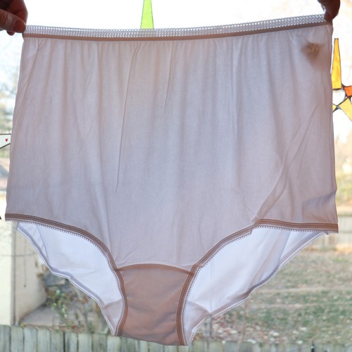 New Vintage Sears Semi Sheer Acetate Underwear Granny Panties Size 9 XXL White