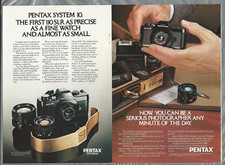 1979 PENTAX Auto 110 camera advertisements x2, one with Piguet watch