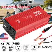 Car Power Inverter DC 12V to AC 110V 120V Converter Power Adapter Charger Outlet