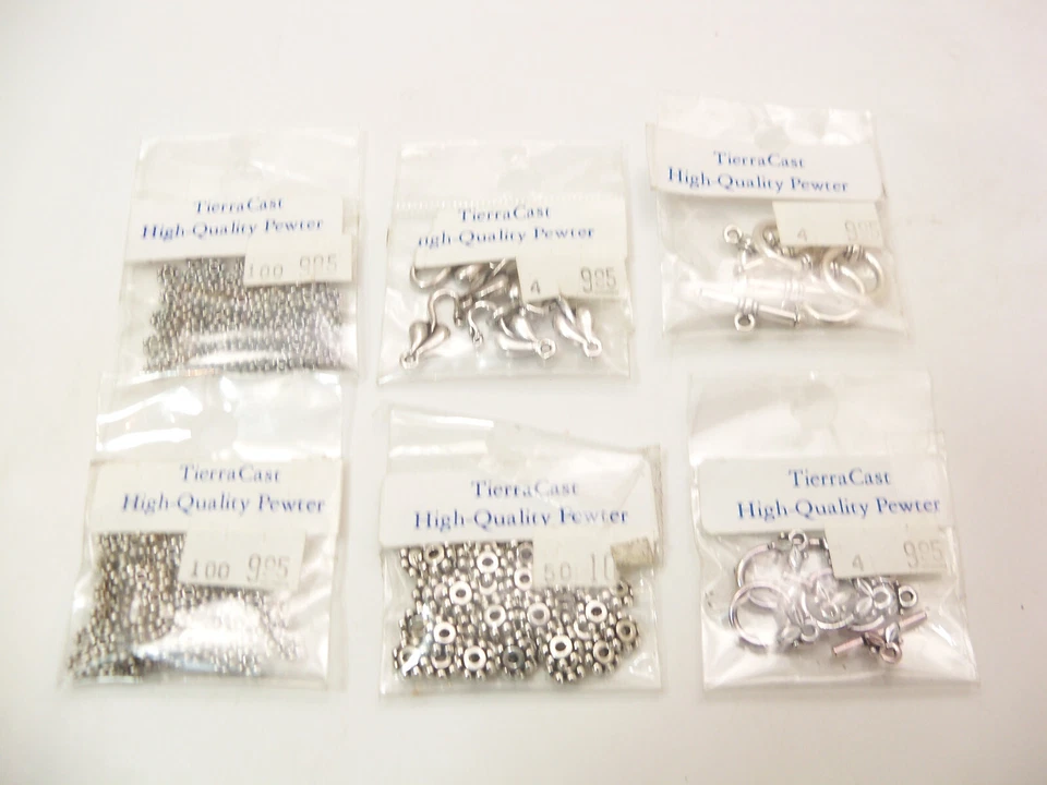 Lot of 6 Packages of TierraCast Pewter Clasps , Heishi Spacers and Beads - Image 2 of 4