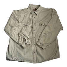 Levi Strauss Beige Fleece Lined Jacket Shacket Button Down Men XXL Chore Barn
