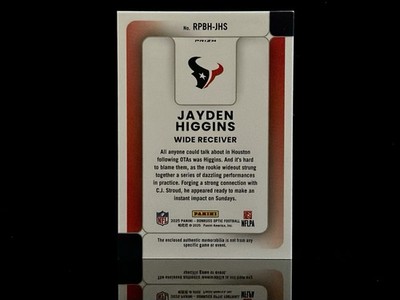 2025 Panini Donruss Optic - Jayden Higgins - Phenom Rookie Patch