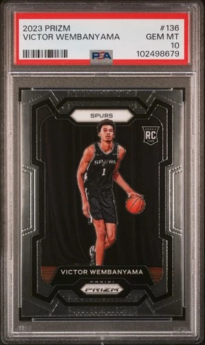 2023 PANINI PRIZM #136 VICTOR WEMBANYAMA ROOKIE RC PSA 10
