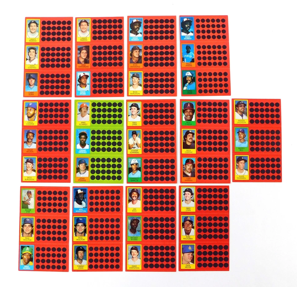 Lot of (319) 1981 Topps Baseball Scratch-off 3-Card Panel Unscratched (27 Diff) - Image 2 of 4