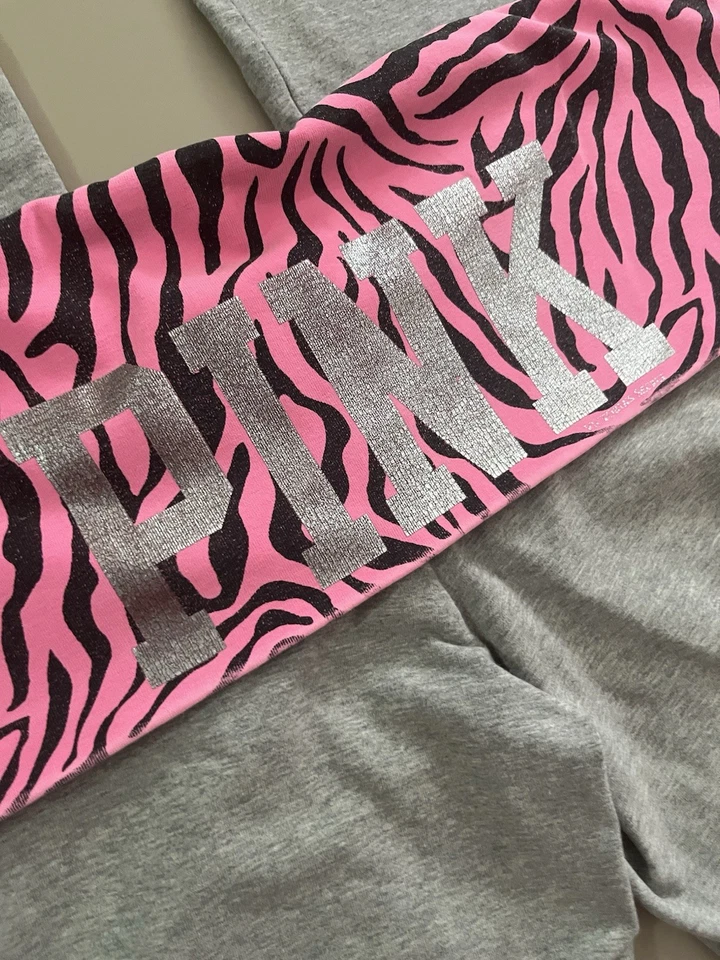 Victoria’s Secret PINK 2011 Flared Zebra Print Fold Over Pants RARE Women’s SZ L - Image 3 of 4
