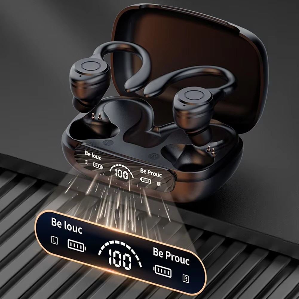 Wireless Bluetooth 5.3 TWS Earbuds with Ear Hook for Secure Stereo Sound