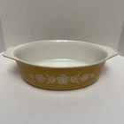 Vintage Pyrex Butterfly  Oval Casserole Dish Yellow No Lid