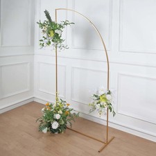 7 ft GOLD Half Moon Metal Floral Display Frame Arch Backdrop STAND Party Events