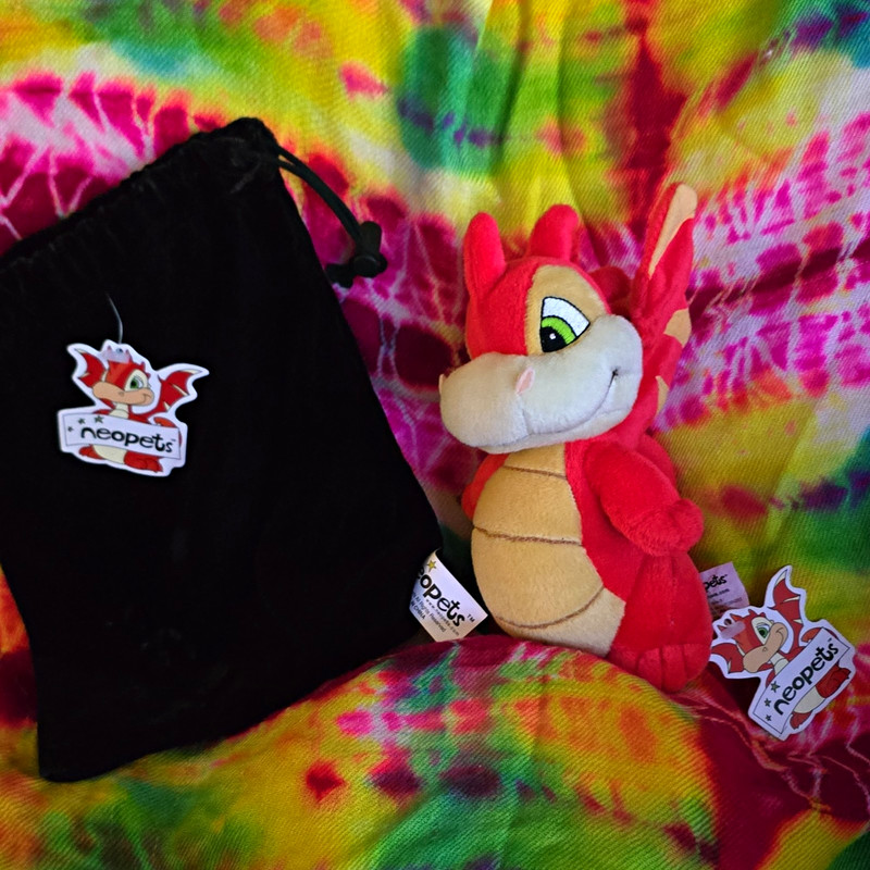 RARE ORIGINAL Neopets Scorchio Red Dragon Plush 2001 Limited Ed  Hang Tag & Bag