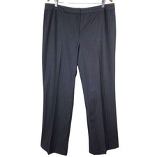 Lafayette 148 Wool High Waist Wide Straight Leg Trousers Size 16 Gray EUC