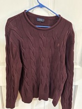 Polo Ralph Lauren Burgundy Cable Knot Sweater Women s Large