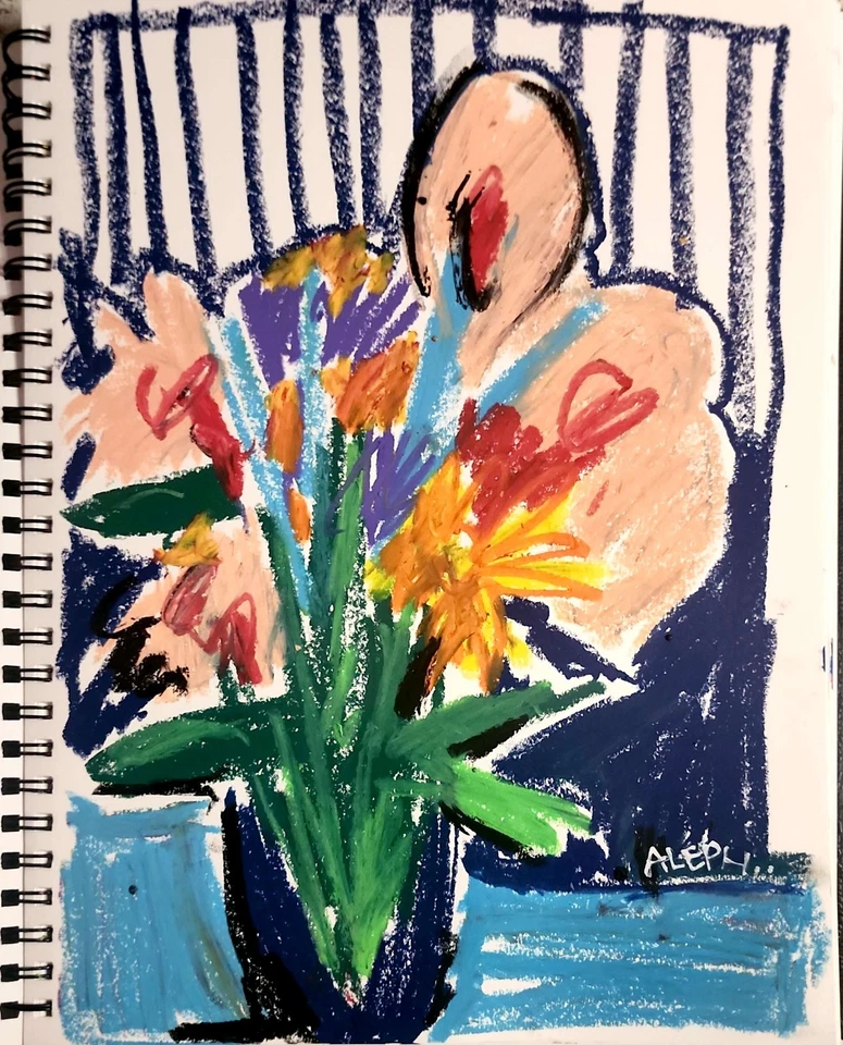 Papel de Pintura Original Arte Pastel Lirios 14x11 Abstracto Expresionista Original Foto 2 de 4