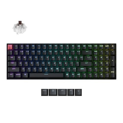 #ad KEYCHRON K4 96% LAYOUT QMK MECHANICAL KEYBOARD SUPER BROWN SWITCH BLACK $98.63