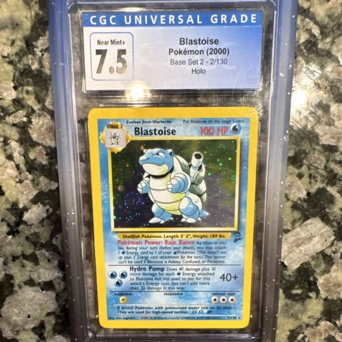 Blastoise Base Set 2 Holoc swirl CGC 7.5 Pokémon Card 2/130