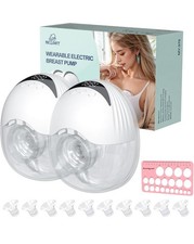 NEZART Double Wearable Electric Breast Pump Hands Free 12 Levels 4 Pumping Modes