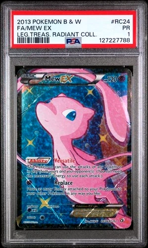 PSA 1 2013 POKEMON Mew EX BW LEGENDARY TREASURES RADIANT COLLECTION RC24 FullArt