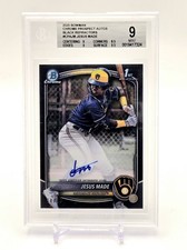 2025 Bowman Chrome Jesus Made Black Refractor Auto /10 BGS 9