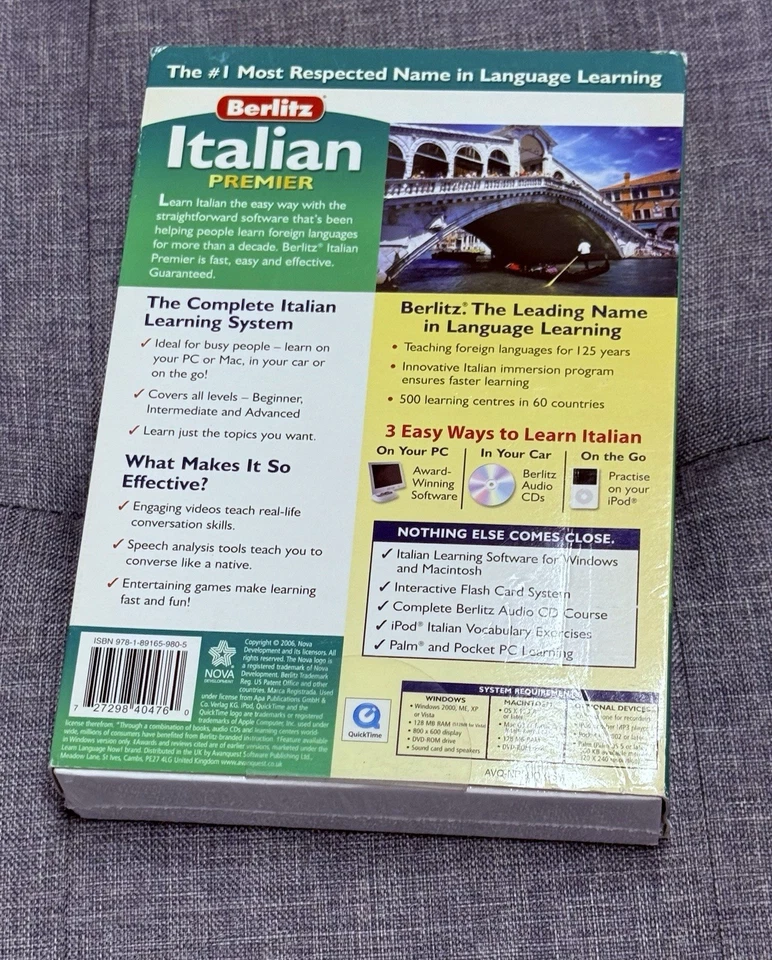 Berlitz Italian Premier – Packaging  6 Discs Set For Windows And Macintosh - Image 2 of 4
