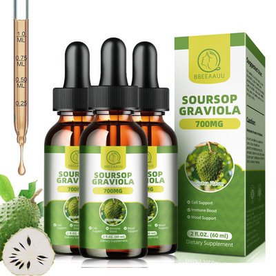 Graviola Soursop Liquid Drops 180ml   Boost Immunity & Skin Health, Antioxidant