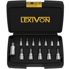 LEXIVON HEX Bit Socket Set, Premium S2 Alloy Steel | 13-Piece Metric 2mm - 14...