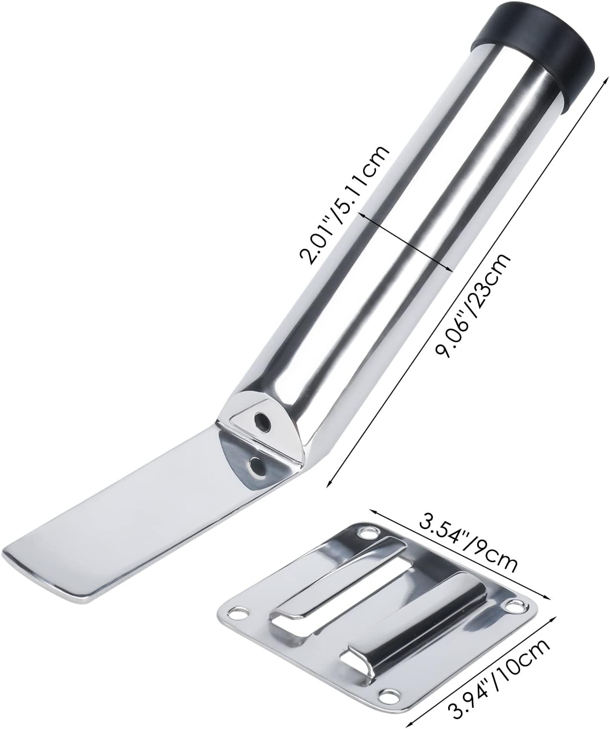 4 Pack Stainless Steel Boat Fishing Rod Holders with Removable Mounting Brackets