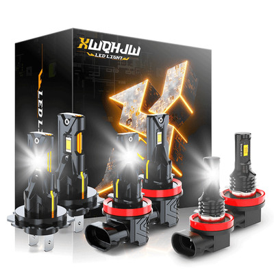 H7+H11+H11 Combo LED Headlight Kit High Low Beam Fog Light white 6pcs Bulbs