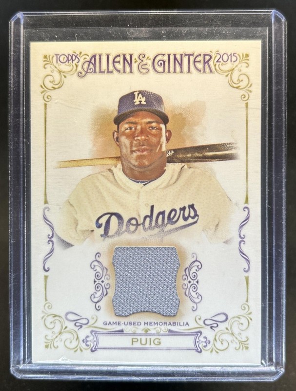 2015 Topps Allen & Ginter Yasiel Puig Full Size Jersey #FSRA-YP Dodgers