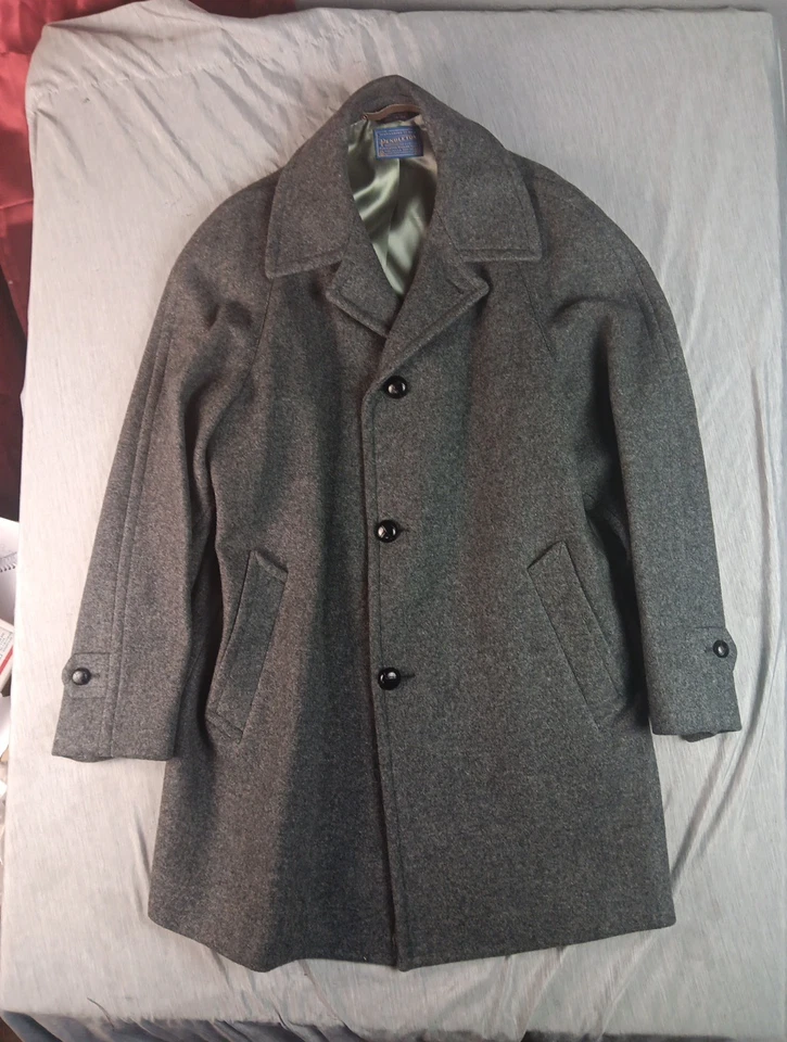 VTG 1960s Pendleton Men's sz 42 Car Coat Gray Pea Overcoat Pure Virgin Wool USA - Image 2 of 4
