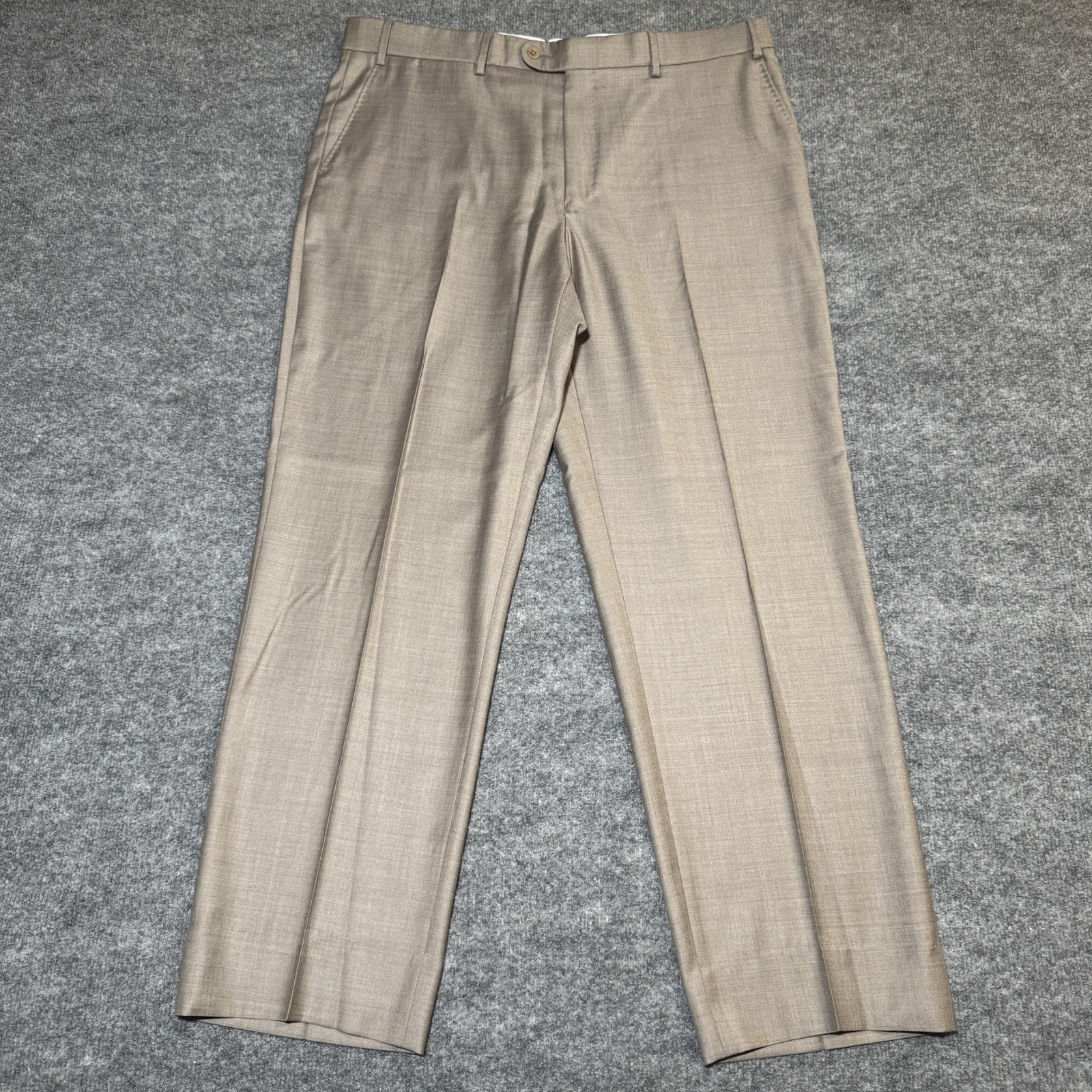 Vitale Barberis Canonico 6 East Pants Mens Slacks Wool Plaid 38x30 Beige Brown