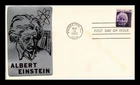 Dr Jim Stamps 1966 Albert Einstein Metallic Pasted Cachet First Day Cover