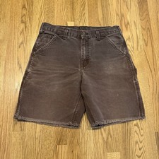 Carhartt Canvas Cutoff Shorts Fits Men  s Size 32 Faded Brown 8  Inseam Vtg