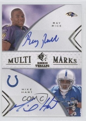 2008 SP Rookie Threads Multi-Marks Dual /299 Ray Rice Mike Hart #MMD-34 Auto 7n2