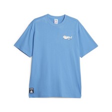 PUMA X Graphic Crew Neck Short Sleeve T-Shirt Mens Blue Casual Tops 62219627