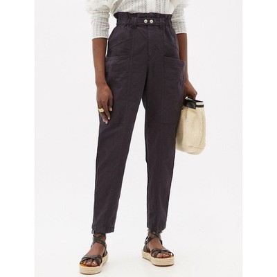 Isabel marant pants Enucie Paperbag-Waist Ripstop Trousers size eu 38 us 6 cargo