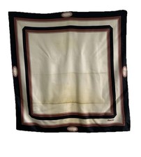 FIORIO. Beige Silk Hand Rolled Scarf W/blue And Red Edges 34 /34 P CON