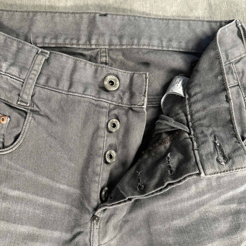 G-STAR RAW Denim NEW RADAR SLIM COJ Jeans Gray W30 L28 Button Fly Y2K Hemmed - Image 3 of 4