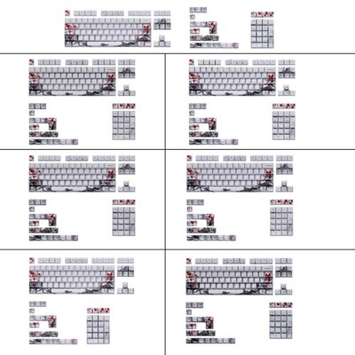 Keycaps Plum Blossom Keycaps 128-Key OEM Sublimations Multiple Languages