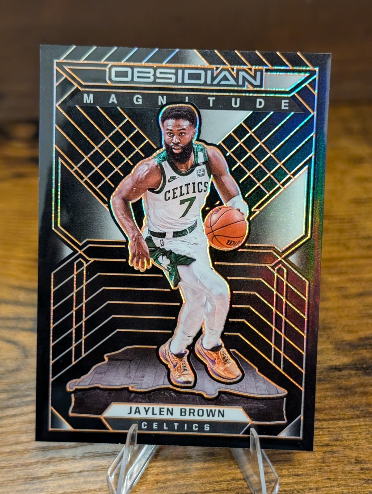 2021-22 Panini Obsidian - Magnitude Jaylen Brown #32 Electric Etch Orange /35
