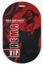 2023 Rema Concert VIP Laminate Pass Rave and Roses North American Tour