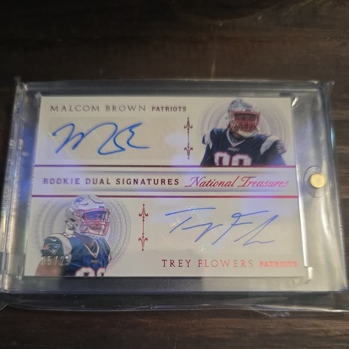 MALCOM BROWN TREY FLOWERS Signed 2015 NATIONAL TREASURES DUAL AUTO RC 05/25