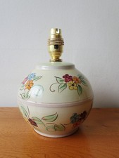 Vintage floral pottery table lamp