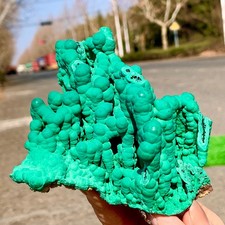 347g  Natural VELVET Azurite/Malachite cat's eye specimen crystal mineral-Congo