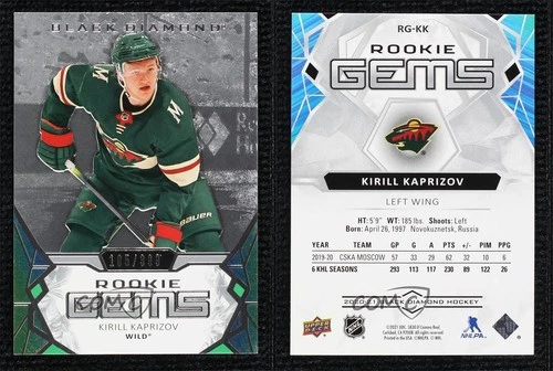 2020-21 Upper Deck Black Diamond Rookie Gems /399 Kirill Kaprizov #RG-KK RC