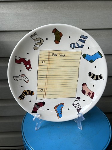 Dear Santa Tabletops Lifestyles Santa List Dry Erase Writeable Ceramic Plate 11"